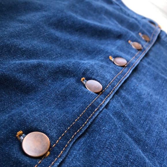 OOAK THRIFT FLIP Dark Wash Cutoff Denim Skirt - Picture 2 of 4